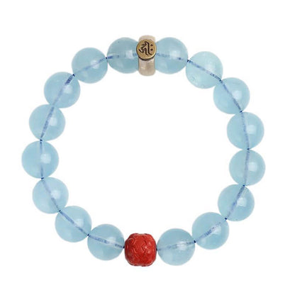 Aquamarine Samantabhadra Zodiac Bracelet-Composure•Wisdom•Health•Courage•Protection•Purification