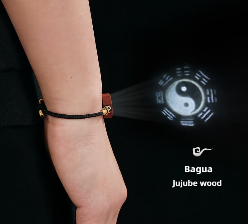 Zen Healing Yin Yang Bagua Jujube Wood Cinnabar Protective Braided Bracelet