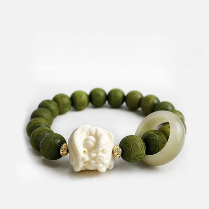 Bodhi Seed Six True Words Om Mani Padme Hum Buddha Lion Protection Spiritual Bracelet