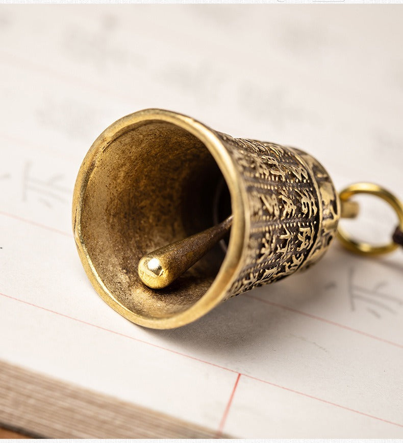 Brass Buddhist Prayer Bell Wind Chime Feng Shui Peaceful Bell Pendant