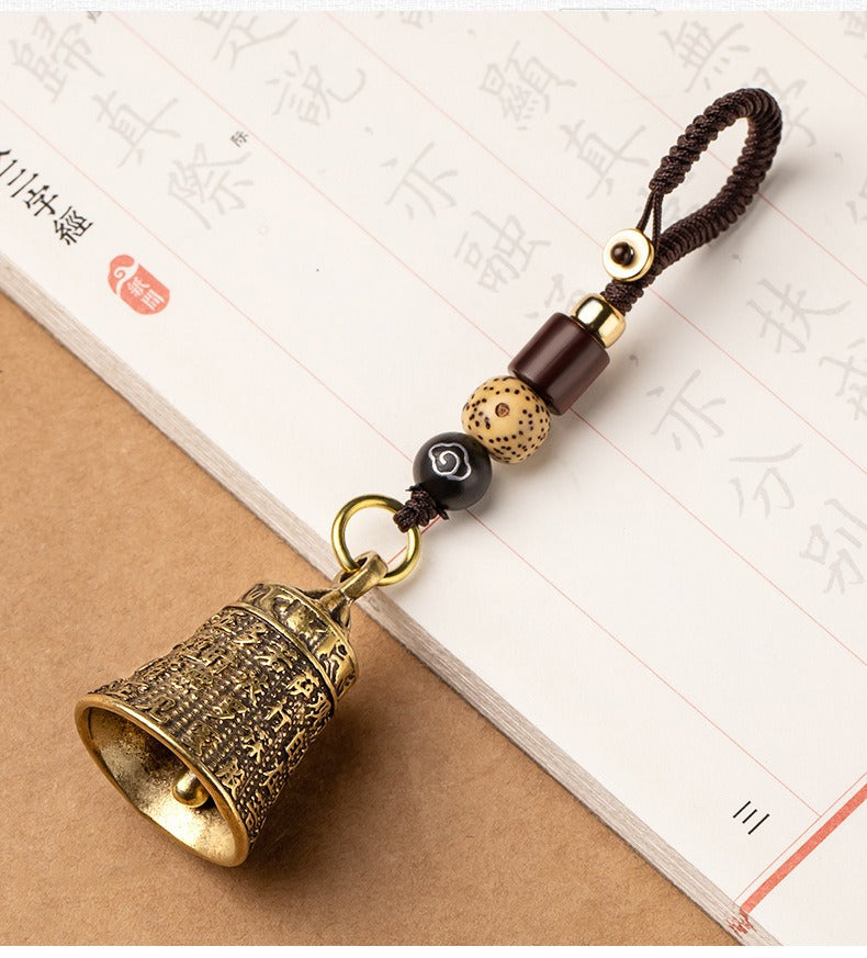 Brass Buddhist Prayer Bell Wind Chime Feng Shui Peaceful Bell Pendant