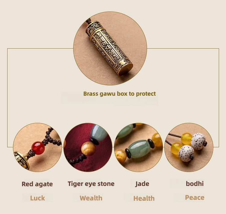 Zen Healing Brass Tibetan scripture pendant pendant car ornaments