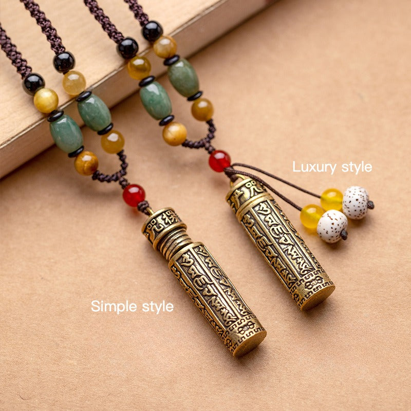 Zen Healing Brass Tibetan scripture pendant pendant car ornaments