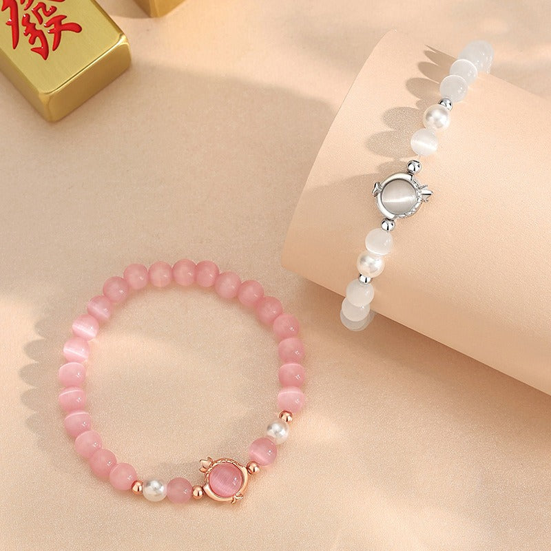 Cat's eye stone Spirit Snake Healing Energy Charm Love Caring Bracelet