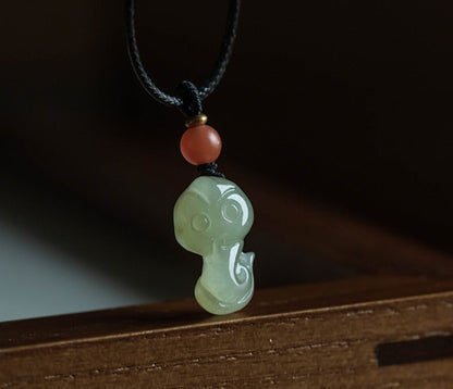 Chinese Zodiac Hetian Jade Lucky Abundance Necklace Pendant