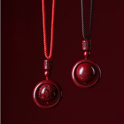 Cinnabar Om Mani Padme Hum Blessing Pendant Necklace