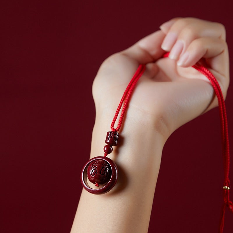 Cinnabar Om Mani Padme Hum Blessing Pendant Necklace