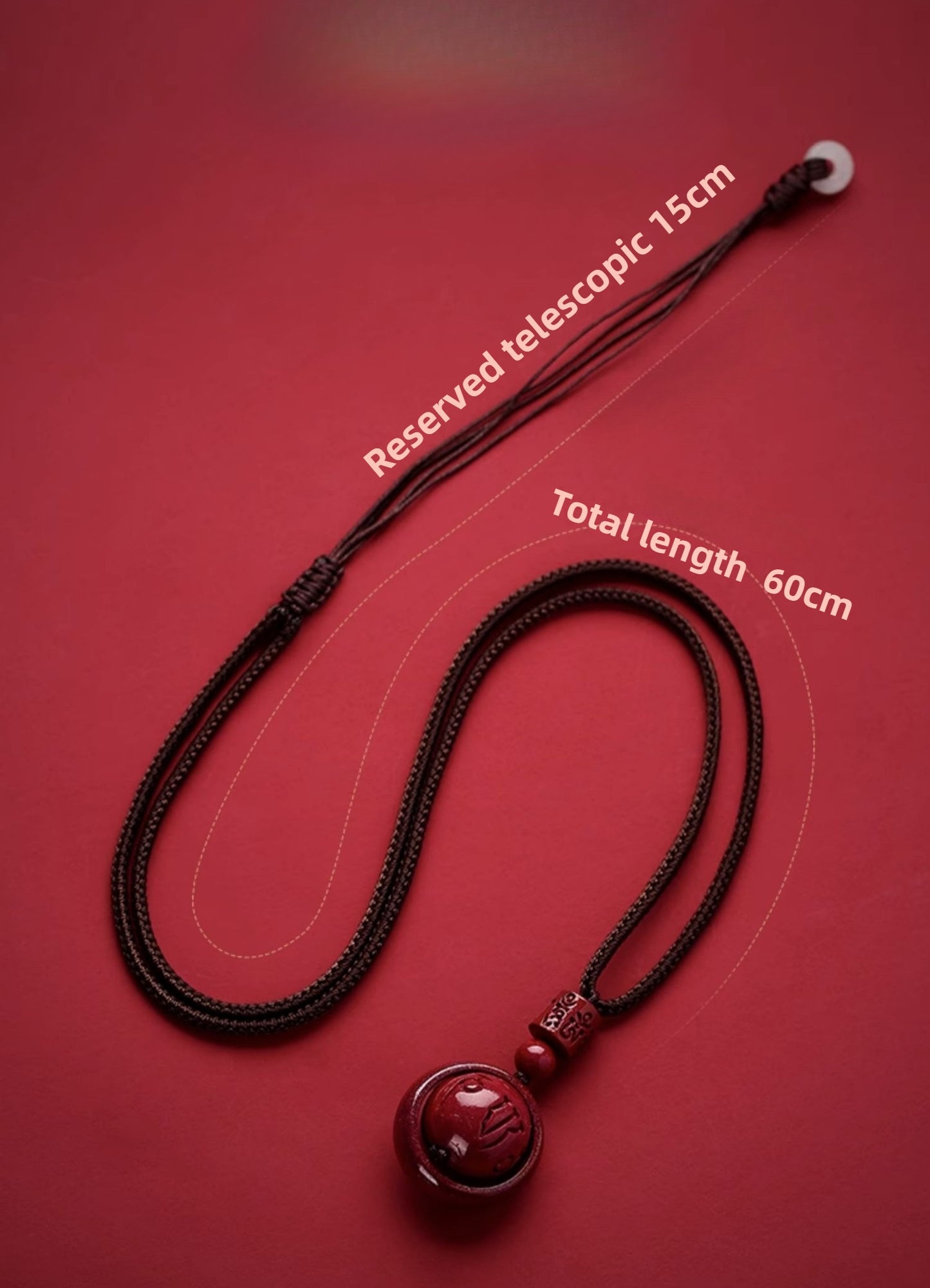 Cinnabar Om Mani Padme Hum Blessing Pendant Necklace