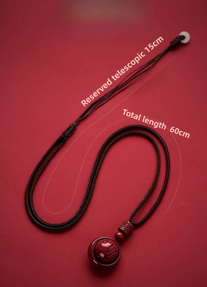 Cinnabar Om Mani Padme Hum Blessing Pendant Necklace