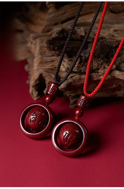 Cinnabar Om Mani Padme Hum Blessing Pendant Necklace