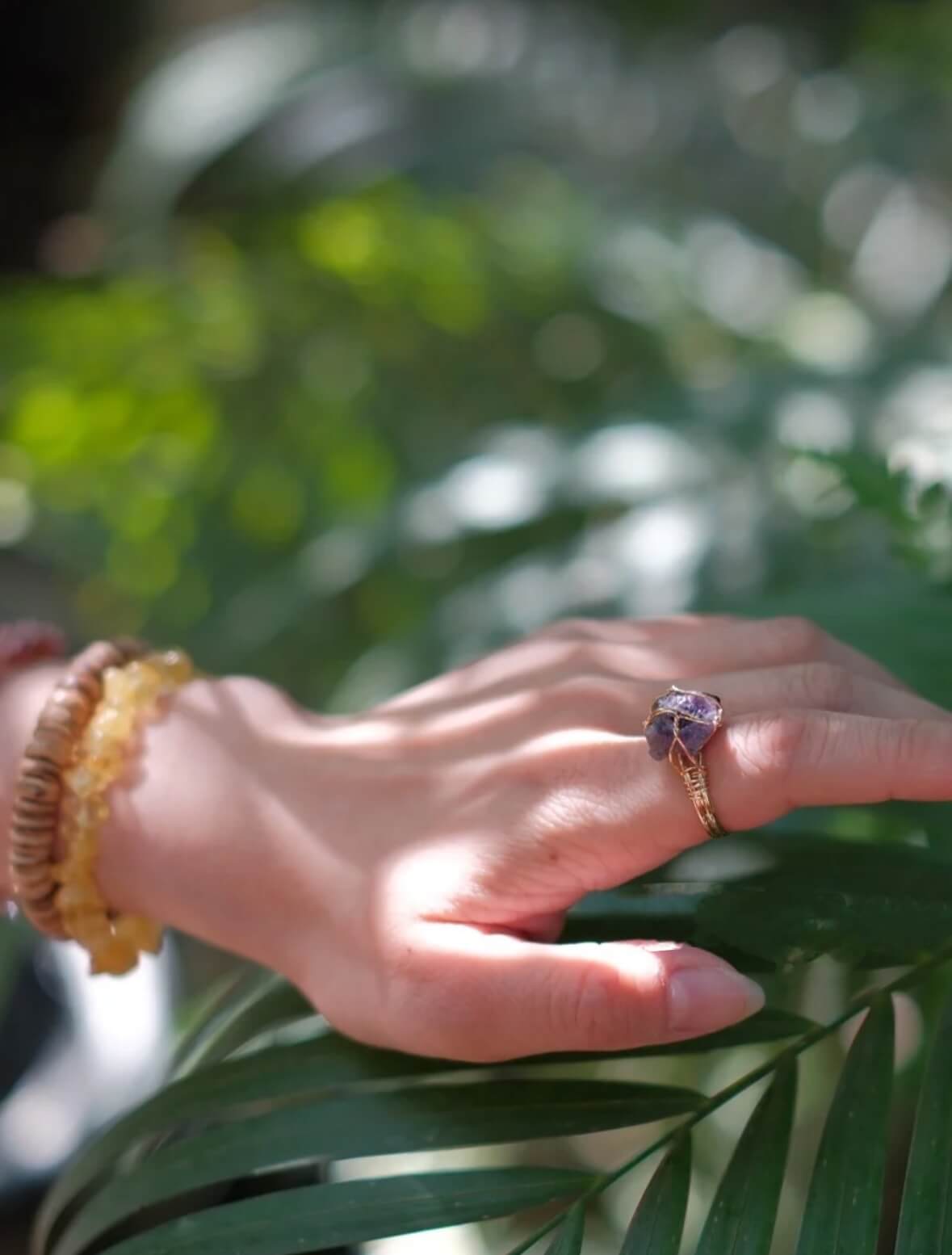 Crystal Raw Stone Rings Multicolored - Purification·Wealth·Wisdom·Health - 我的商店