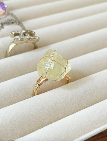 Crystal Raw Stone Rings Multicolored - Purification·Wealth·Wisdom·Health - 我的商店