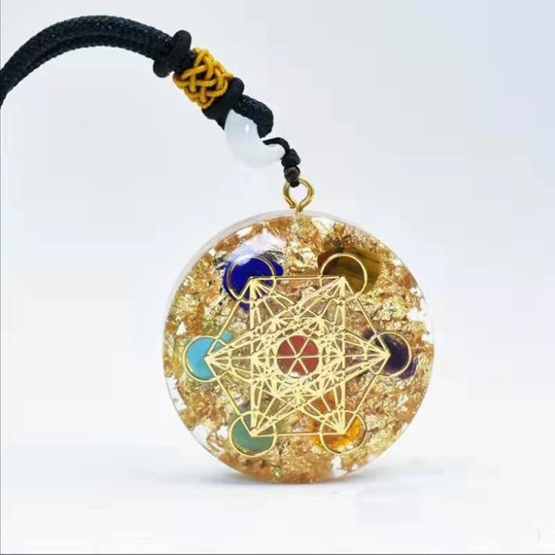 Crystal Metatron’s Cube Orgonite Protection Necklace