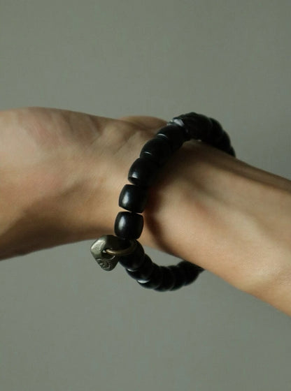 Ebony White Copper Power Bracelet - Freedom · Victory