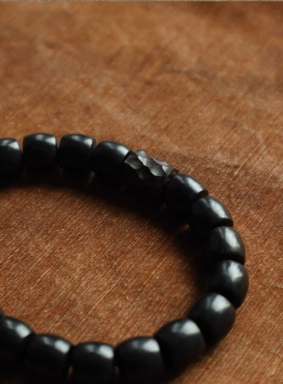 Ebony White Copper Power Bracelet - Freedom · Victory