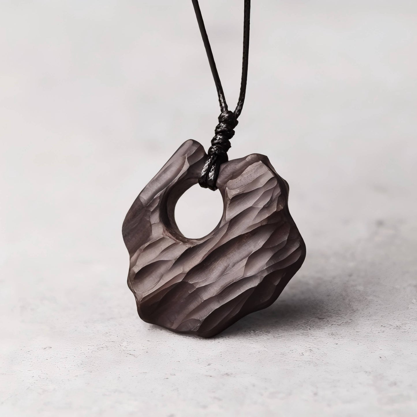 Ebony Wood Textured Personalized Necklace-Perseverance•Guardianship•Calmness