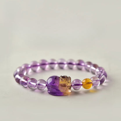 Feng Shui Amethyst Citrine Pixiu Fortune Wealth Bracelet