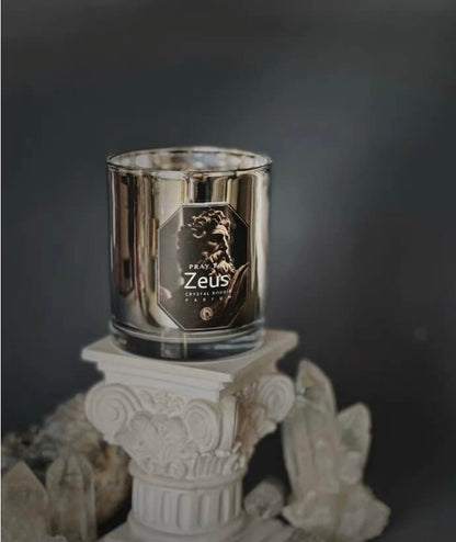 God Zeus Crystal Essential Oil Fragrance Candle - Manifesting Power, Prosperity, and Wisdom