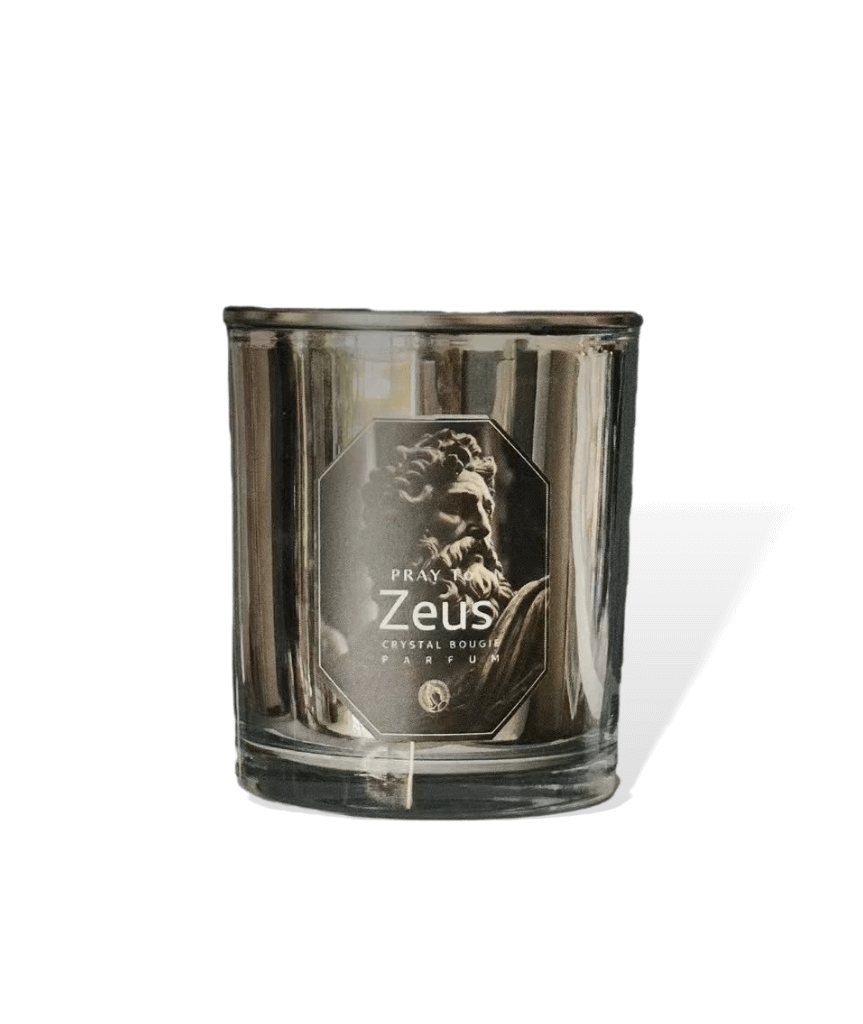 God Zeus Crystal Essential Oil Fragrance Candle - Manifesting Power, Prosperity, and Wisdom