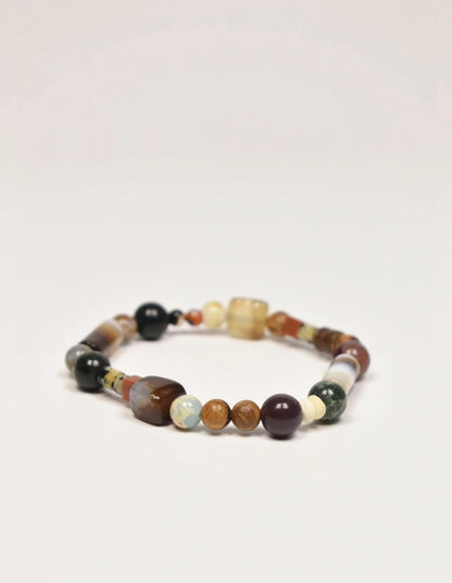 Harmony of Four Seasons - Agate Agarwood Red Aventurine Natural Energy Bracelet