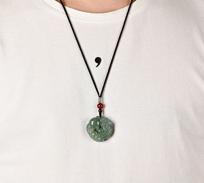 Hetian Jade Pixiu Luck Protection Necklace Pendant