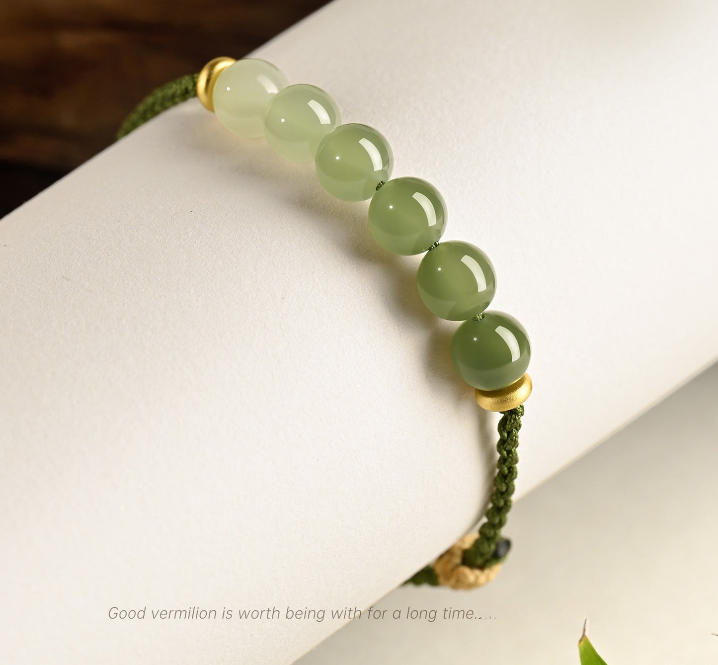 Zen Healing Hetian Jade Green Fortune Knot Braided String Couple Bracelet