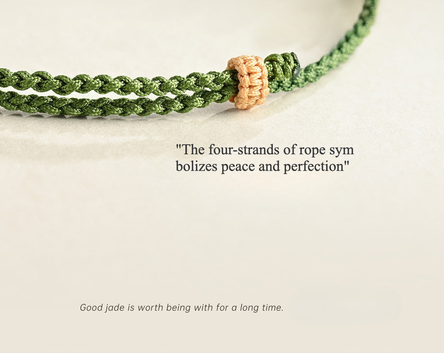 Zen Healing Hetian Jade Green Fortune Knot Braided String Couple Bracelet