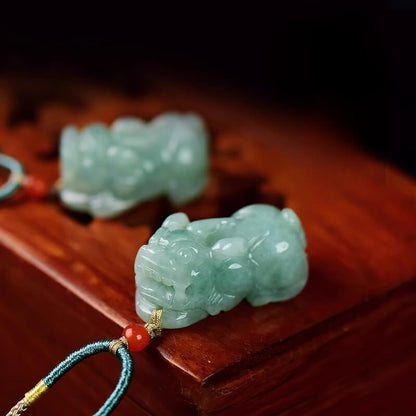 Imperial Jade Pi Xiu Pendant Lucky Necklace