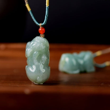 Imperial Jade Pi Xiu Pendant Lucky Necklace