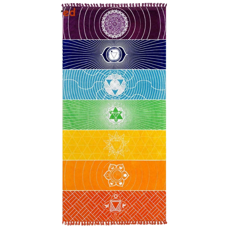 Indian seven chakras meditation healing tapestry bedroom yoga background decoration