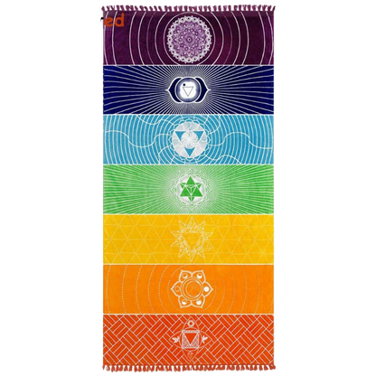 Indian seven chakras meditation healing tapestry bedroom yoga background decoration