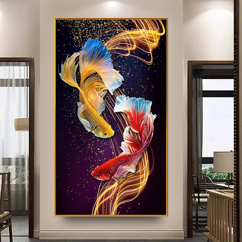 Koi Fish Living Room Luck Decorative Painting