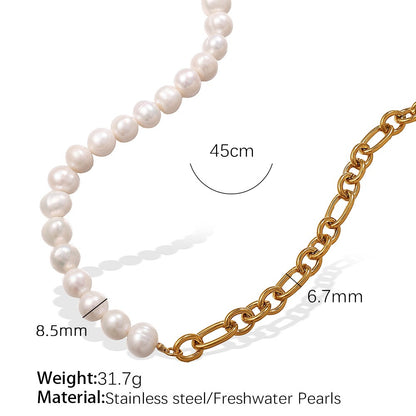 Zen Healing Minimalist Pearl Stainless Steel Bracelet Necklace