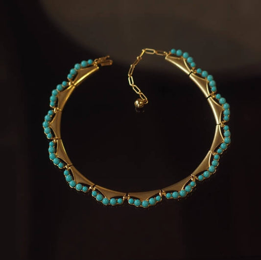 Collier vintage en turquoise de Monet - Bonne chance • Santé • Confiance