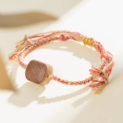 Mysore Aged Sandalwood Wuyipai Hand-braided Bracelet-Peace•Amulet•Auspiciousness