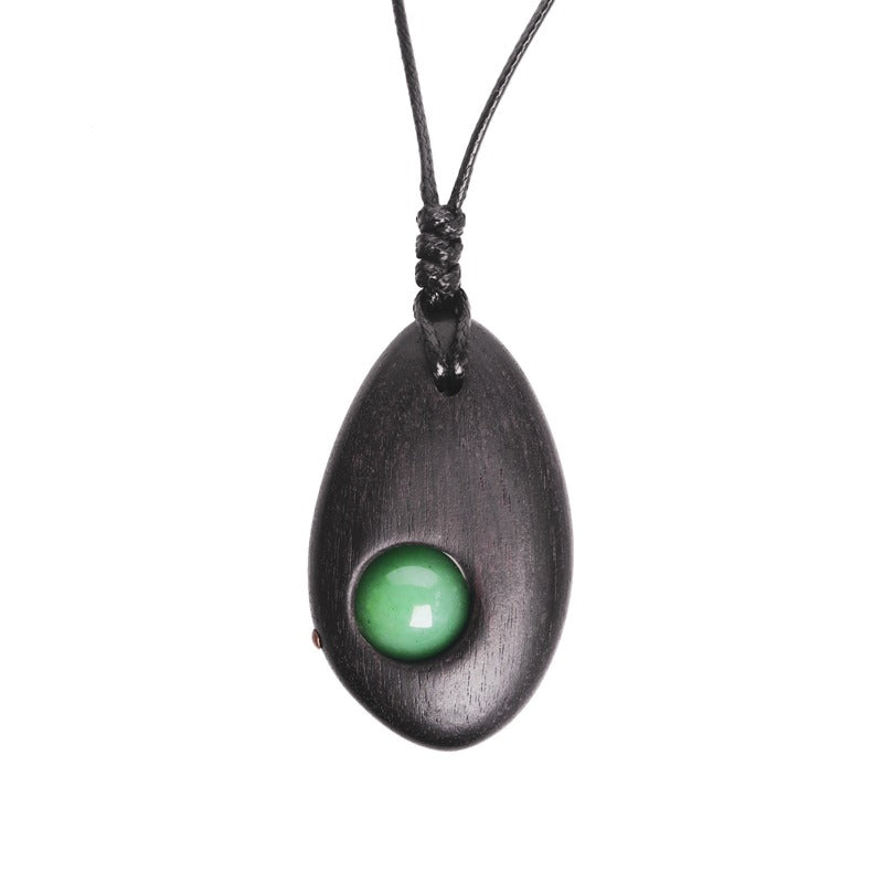 Natural Aventurine Ebony Protection Pendant Necklace