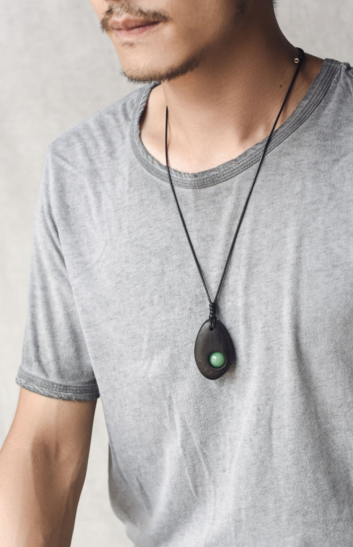 Natural Aventurine Ebony Protection Pendant Necklace