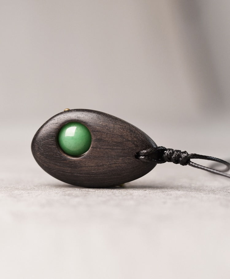 Natural Aventurine Ebony Protection Pendant Necklace