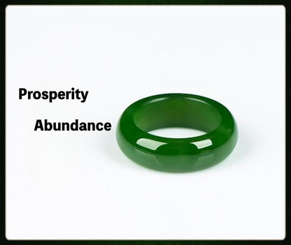 Natural Jade Prosperity Abundance Ring