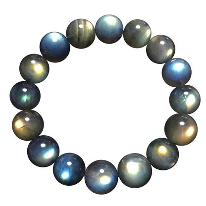 Natural Moonstone Labradorite Blue Light Cat's Eye Calm Positive Bracelet