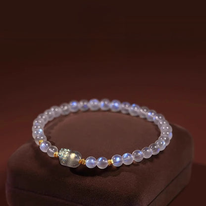 Natural Moonstone Pixiu Bracelet Labradorite Blue Light Healing Bracelet