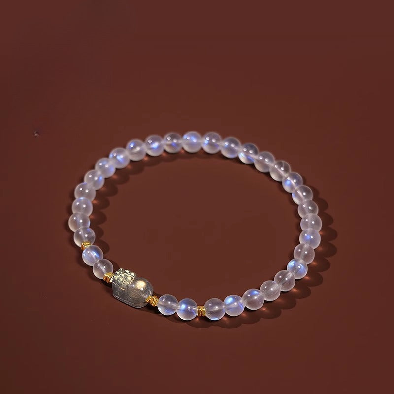 Natural Moonstone Pixiu Bracelet Labradorite Blue Light Healing Bracelet