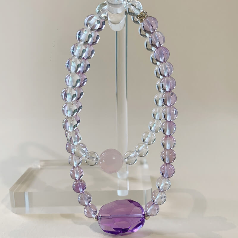 Natural Amethyst Clear Quartz Designs Fashion Bracelet-Calm•Wise•Focused