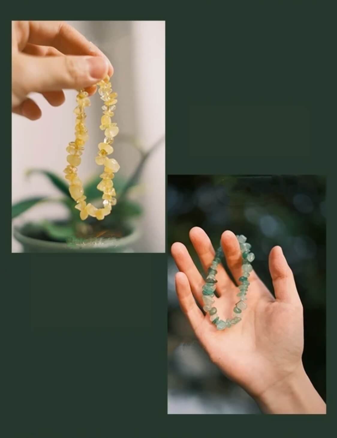Natural Crystal Tumble Bead Bracelet - calm · Wealth · love · Health - 我的商店