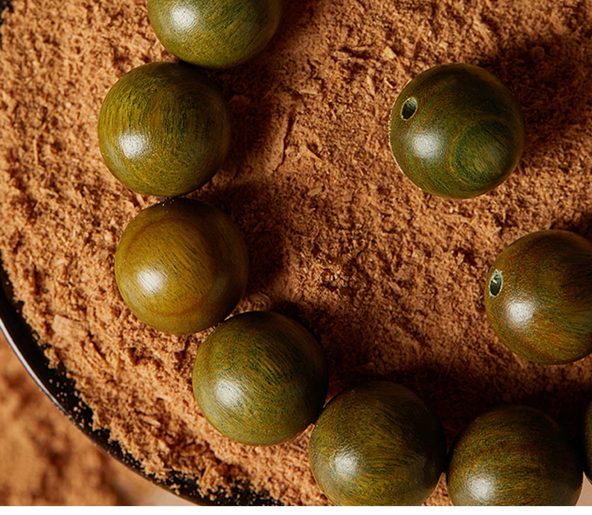 Natural Green Sandalwood Bracelet Luck Lotus Healing