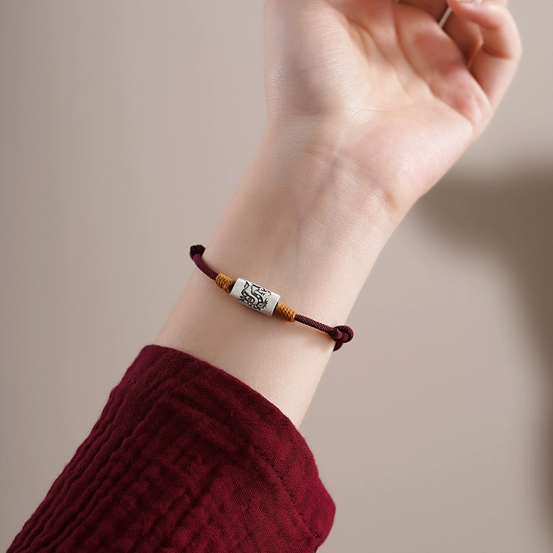 99 Sterling Silver Zodiac Red String Bracelet