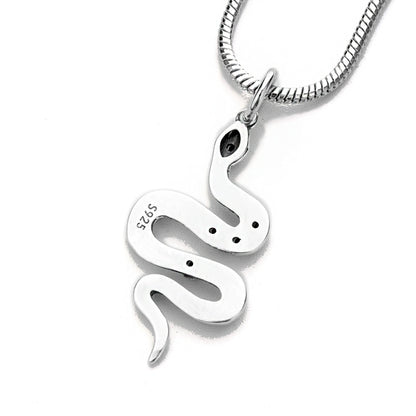 925 Sterling Silver Year Of The Snake Green-eyed Snake Blessing Necklace Pendant