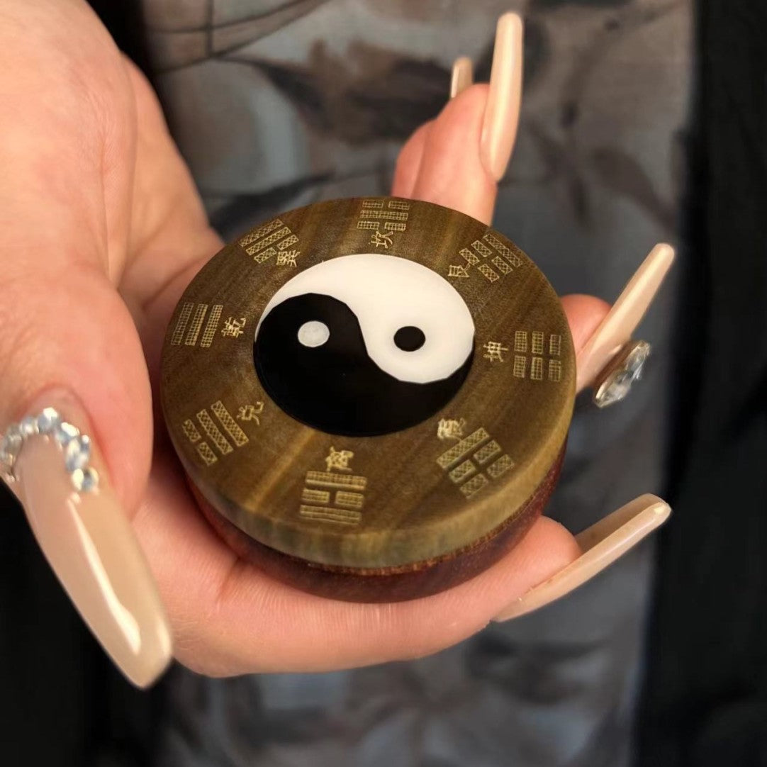 Sandalwood Yin Yang Bagua Feng Shui Hand-held Playing Piece