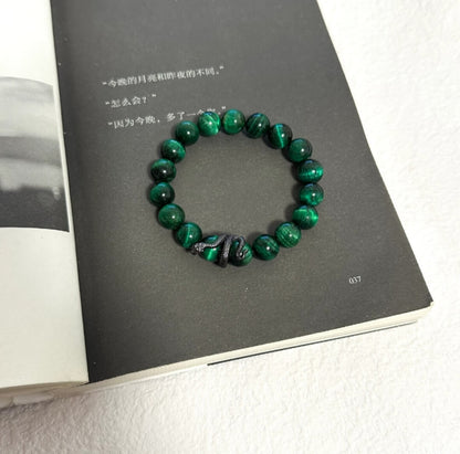 Serpent Institute - Tiger Eye Tibetan Silver Bracelet - 我的商店