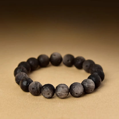 Silver Obsidian Meteorite Protection Bracelet